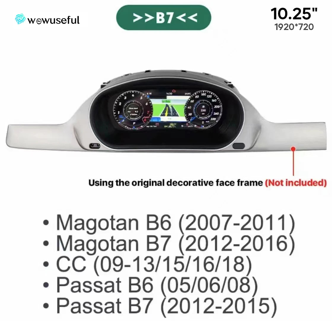 12.3'' Lcd Digital Dashboard Cluster For VW Scirocco Jetta Golf 6 7 MK7 Passat B8 B7 modify Auto Radio Instrument Paneel Cockpit