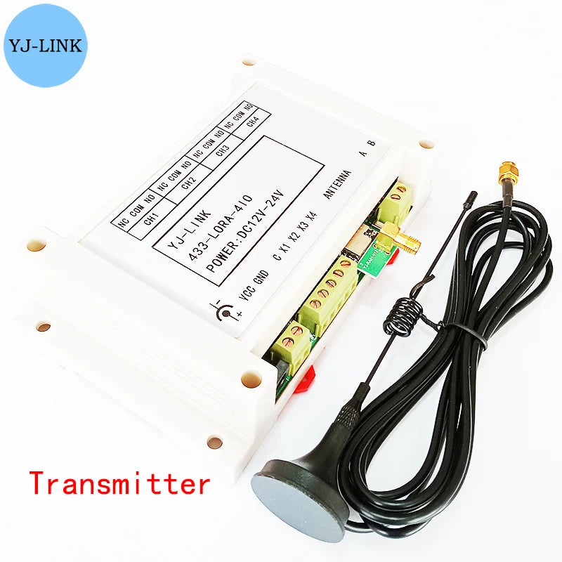 4CH 433MHz Lora Remote I/O Controller Wireless Transmission Point-to-Point Relay Switch Module
