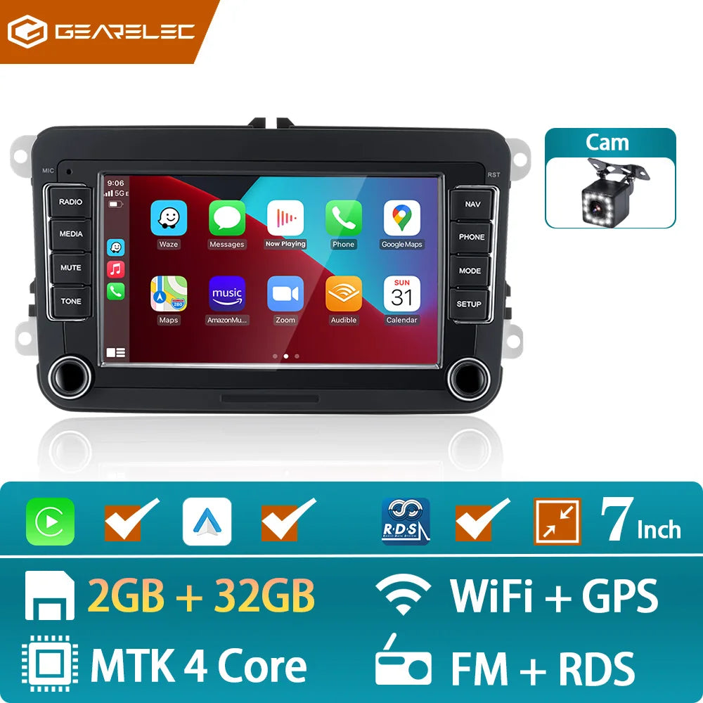 2 Din Android Car Radio Multimedia Player GPS WiFi Carplay For VW Volkswagen Skoda Octavia golf 5 6 touran passat B6 polo Jetta