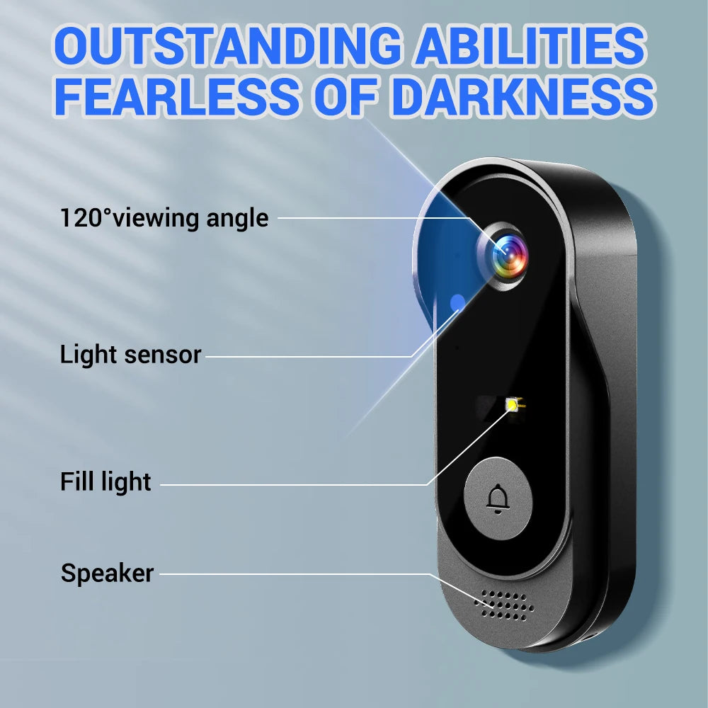 4.3Inch 2.4G Wireless Video Doorbell Camera WiFi Smart Intercom Door Bell Smart Home Security Motion Detect Night Vision