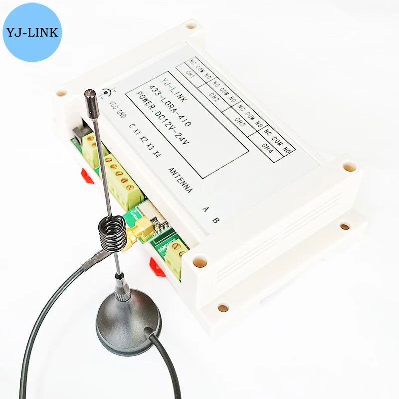 4CH 433MHz Lora Remote I/O Controller Wireless Transmission Point-to-Point Relay Switch Module