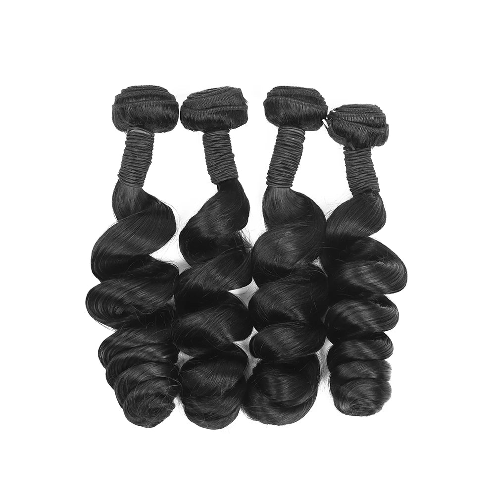 Loose Deep Wave Human Hair Bundles Curly Hair Brazilian Weaving 32 34 Inch 1/3/4 Natural Color Braiding Unprocessed Bundle