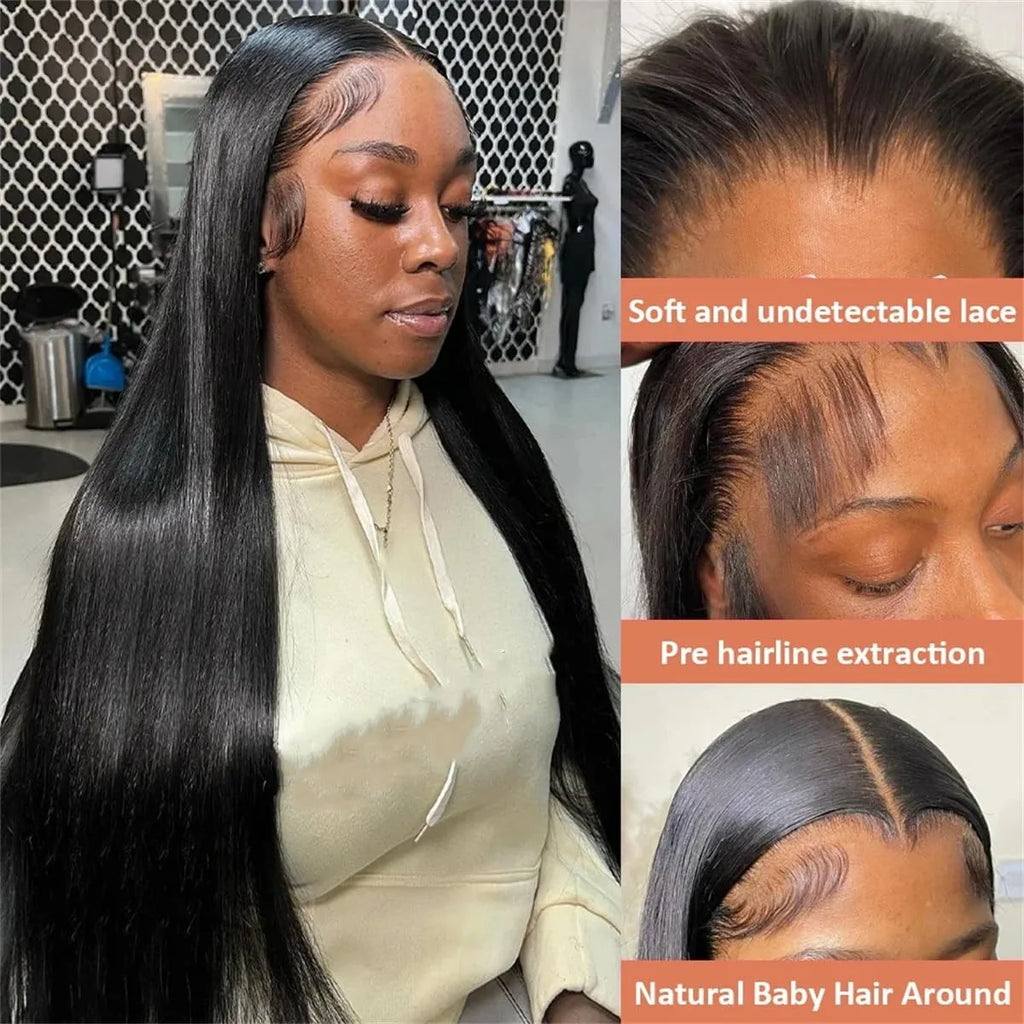 180 Density 13x4 Bone Straight Lace Front Wig 30 40 Inch 5x5 13x6 Hd Transparent Lace Frontal Human Hair Wig For Black Women