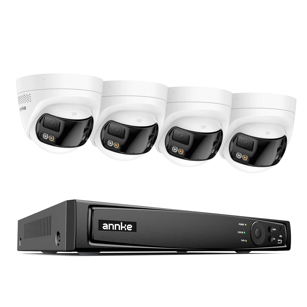 ANNKE 8MP 4K Security Camera Dual Lens 8CH NVR Ultra HD POE Ai Human Detection CCTV Video Surveillance Kit 180 Degrees Panoramic