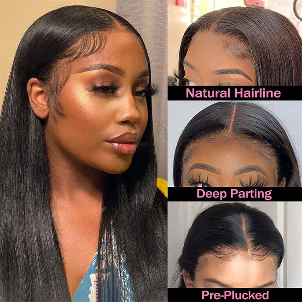 180 Density 13x4 Bone Straight Lace Front Wig 30 40 Inch 5x5 13x6 Hd Transparent Lace Frontal Human Hair Wig For Black Women