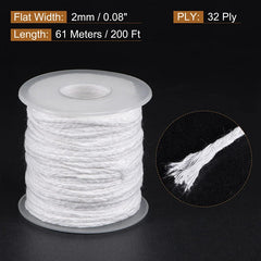 1 Roll 61m Cotton Braid Candle Wick Core Spool 2mm Width Non-Toxic Environmental DIY Oil Lamps Handmade Candle Making Supplies