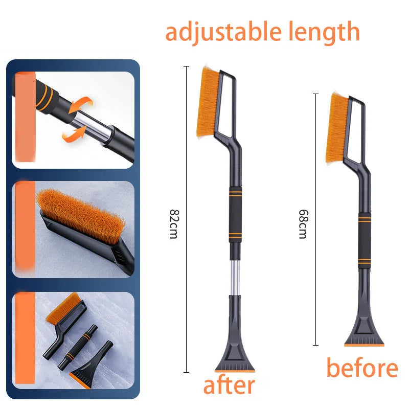 2 in 1 Multi-Functional Car Snow Removable Brush Winter Car Ice Shovel Extendable Ice Scraper Car Cleaning & Maintenance Tools
