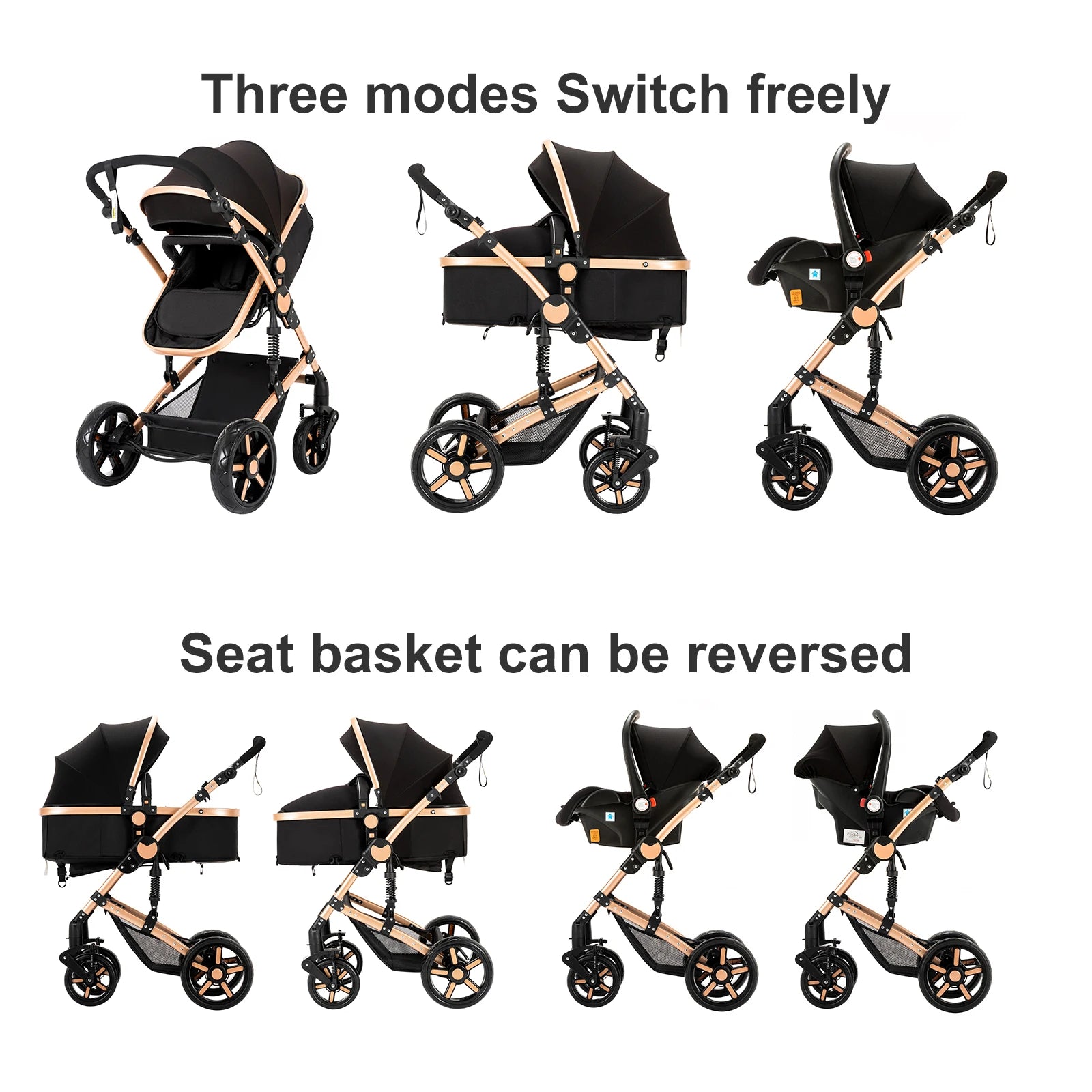 baby stroller Baby carriage Lightweight stroller Baby cars 3 in 1 mother kids Multifunctional luggage stroller baby cart pram