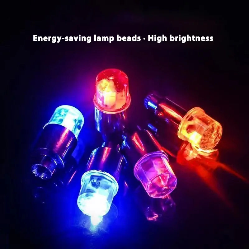 2PCS Colorful LED Wheel Valve Lights Motorcycles Bicycles Car Wheel Tire Valve Caps Universal Dustproof Bicycle Valve Cover