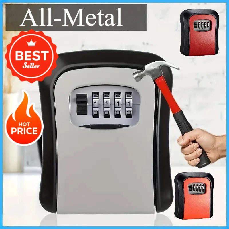 1pc Ultra-Secure Flip Top Key Safe Box,expensive all-metal Key Storage with Combination Access for Home,Emergency