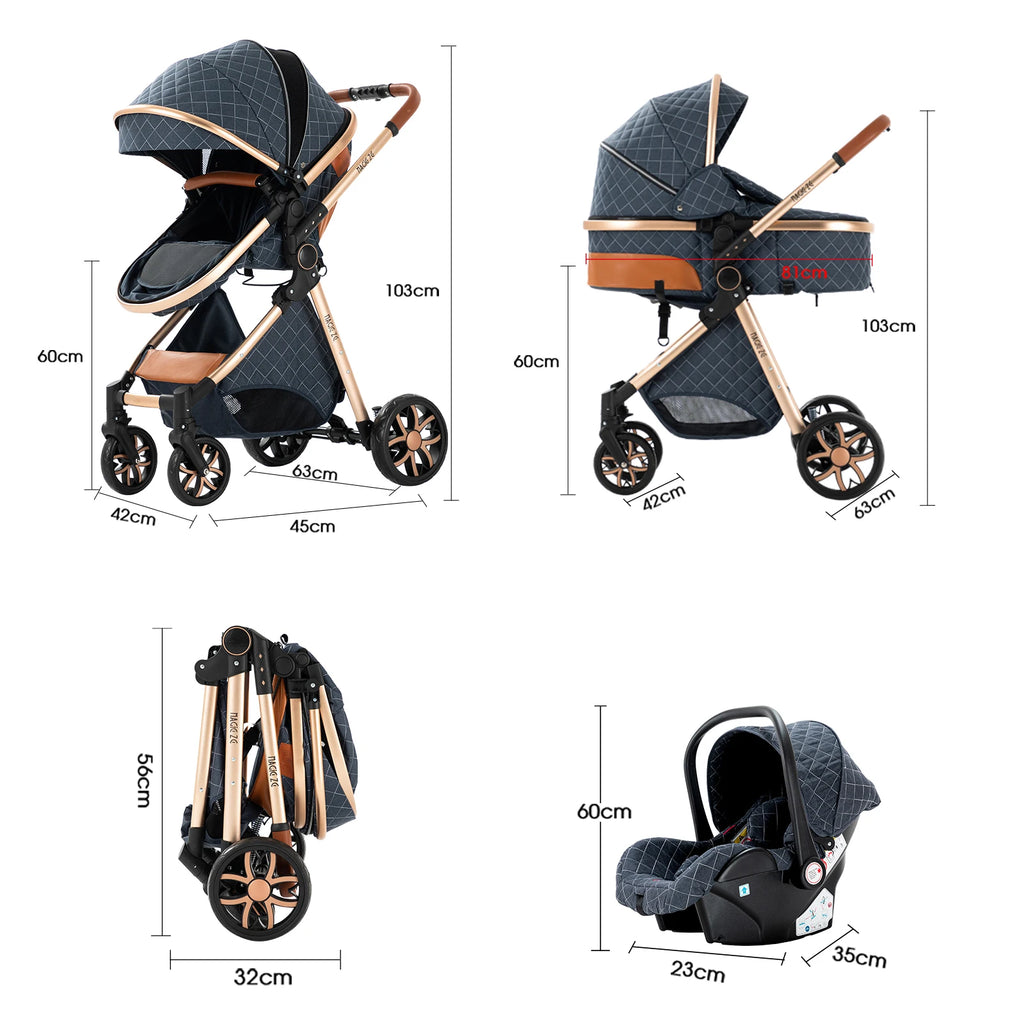 baby stroller Baby carriage Lightweight stroller Baby cars 3 in 1 mother kids Multifunctional luggage stroller baby cart pram