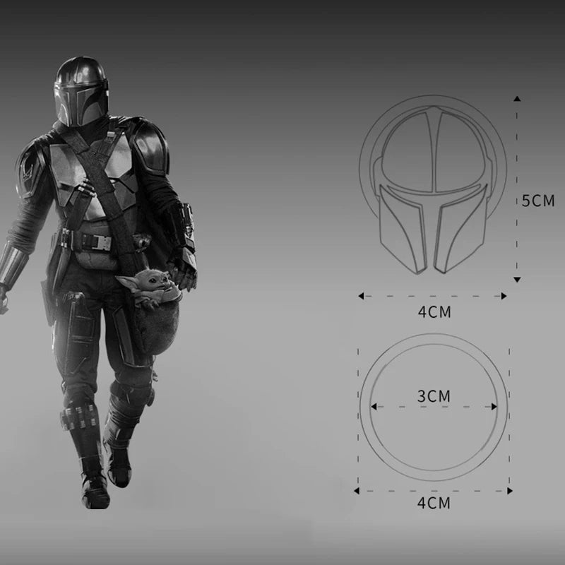 3D Mandalorian Car Engine Ignition Start Stop Push Button Switch Button Cover Sticker Auto Interior Accessories