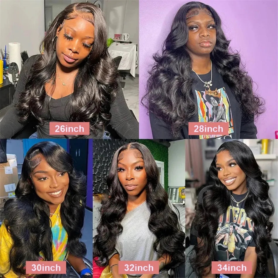 30 40 Inch Body Wave Human Hair Wigs 13X6 Hd Lace Frontal Wig 250 Density Lace Front Wig Brazilian Natural Color For Black Women