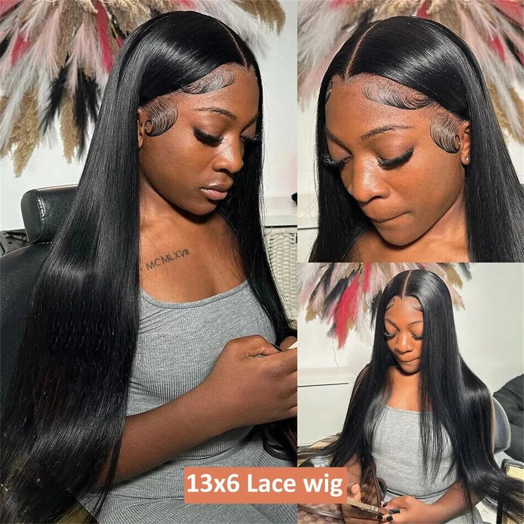 180 Density 13x4 Bone Straight Lace Front Wig 30 40 Inch 5x5 13x6 Hd Transparent Lace Frontal Human Hair Wig For Black Women
