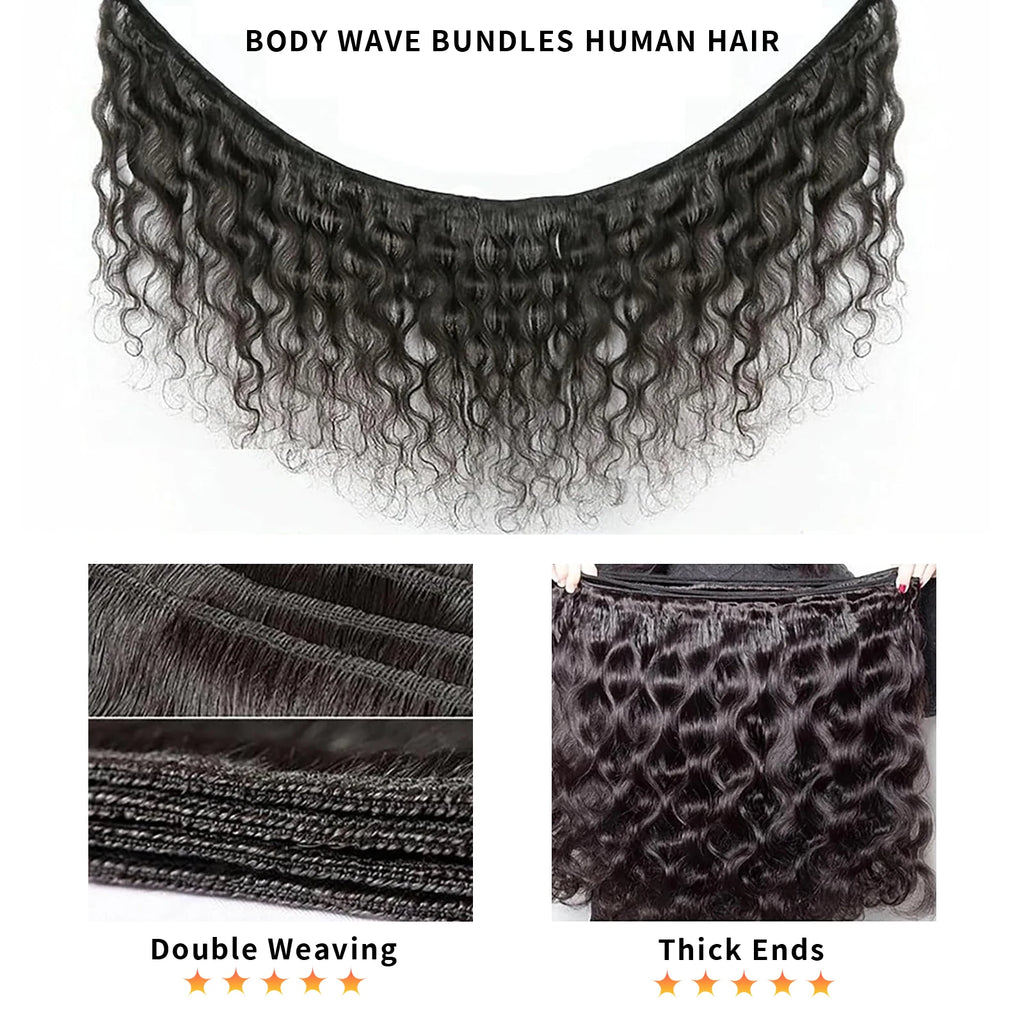 16A Body Wave Bundles 100% Human Hair 16A Remy 40 Inch Brazilian Virgin Weave 3 4 5 Pcs Double Weft Raw Hair Bundles Extensions