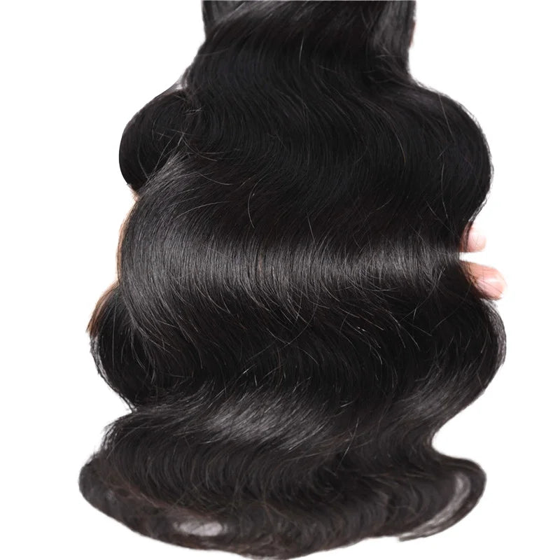 Body Wave Bundles Human Hair 3PCS Brazilian Remy Hair Extensions Natural Black Brazilian Virgin Hair Weave Bundles 14-30 Inches