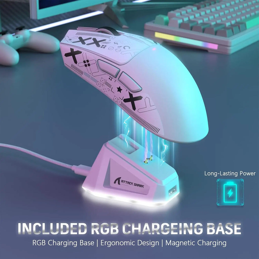ATTACK SHARK X11 Gaming Mouse with Magnetic Charging Dock, PAW3311 Gaming Sensor, 22000 DPI