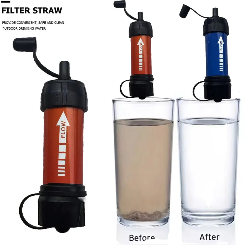 Camping & Survival Emergency Outdoor Portable Water Filter for Hiking - Emergency & Disaster Purifies Water Source On-The-Go