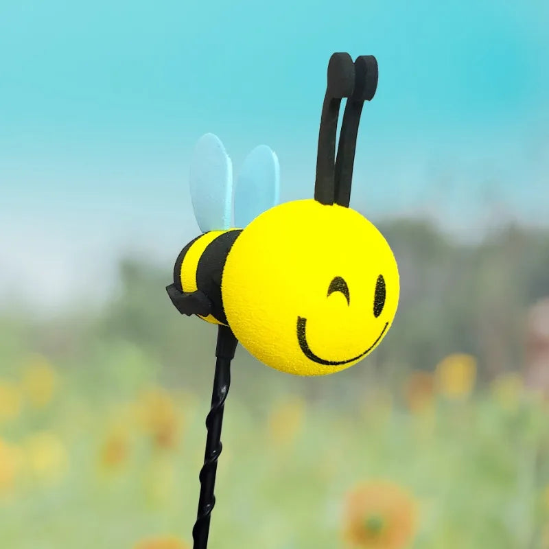 1pc Happy Bee Car Antenna Topper - Adorable Yellow & Black Foam Ball with Cheerful Face, Durable EVA Material