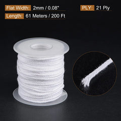 1 Roll 61m Cotton Braid Candle Wick Core Spool 2mm Width Non-Toxic Environmental DIY Oil Lamps Handmade Candle Making Supplies