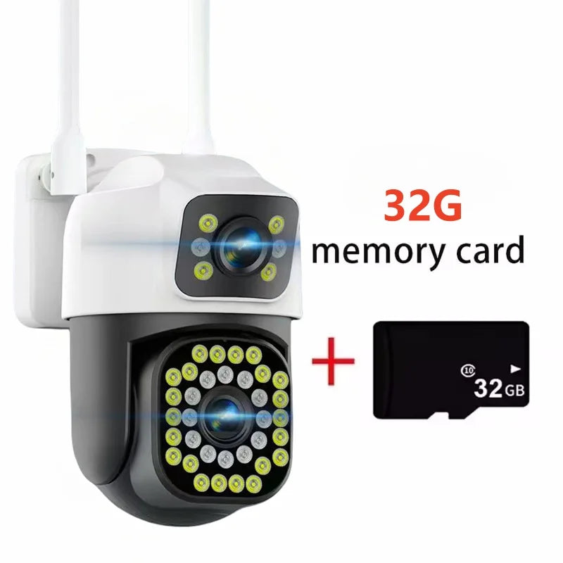8MP Dual Lens WiFi Surveillance Camera 4K Outdoor PTZ IP Camera Auto Tracking Audio Video ONVIF Security CCTV Camera YOOSEE