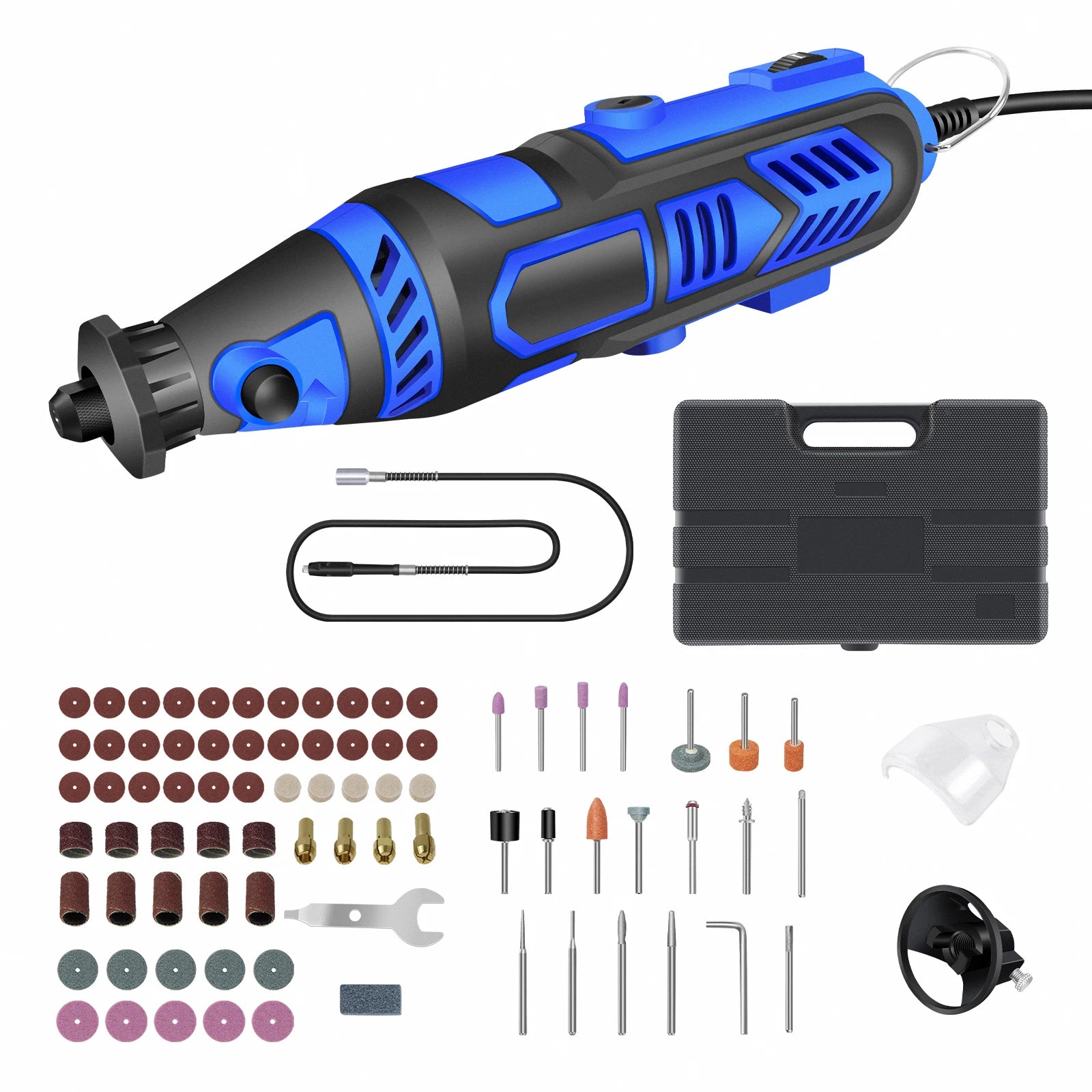 DayPlus 135W Rotary Tool Kit with 80pcs Accessories & Storage Case 6 Speeds Electric Drill Bits Tool for Crafting DIY Projects