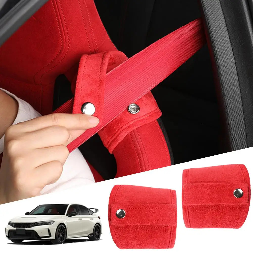 1 Pair Car Seat Belt Protective Cover Safety Seat Belt Holder For Honda 11th Civic FL5 Car Interior Accessories