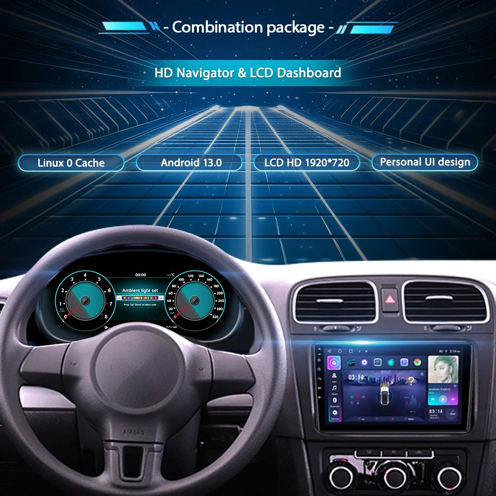 12.3'' Lcd Digital Dashboard Cluster For VW Scirocco Jetta Golf 6 7 MK7 Passat B8 B7 modify Auto Radio Instrument Paneel Cockpit