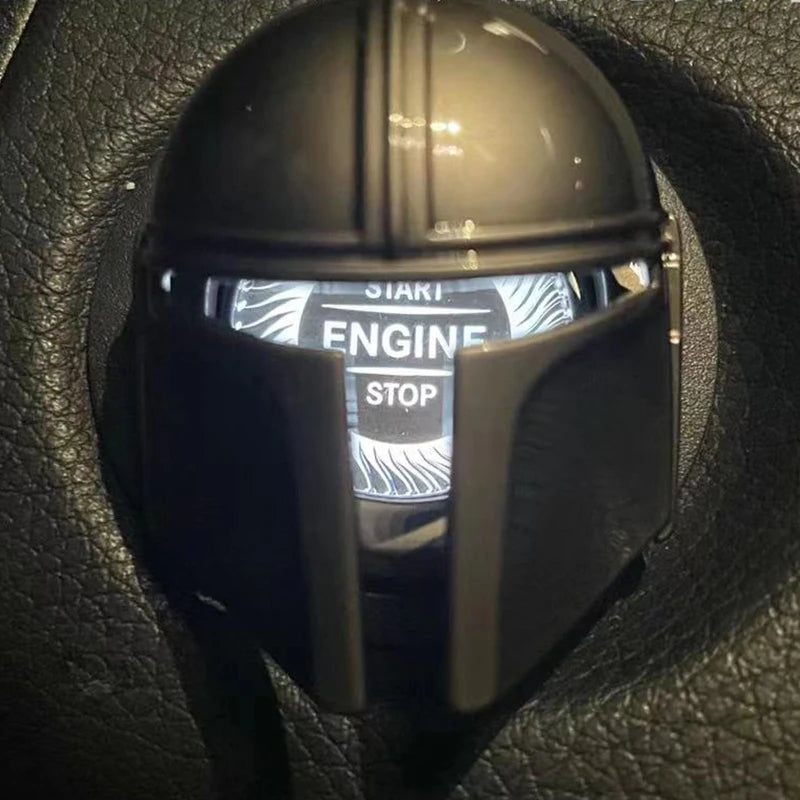3D Mandalorian Car Engine Ignition Start Stop Push Button Switch Button Cover Sticker Auto Interior Accessories