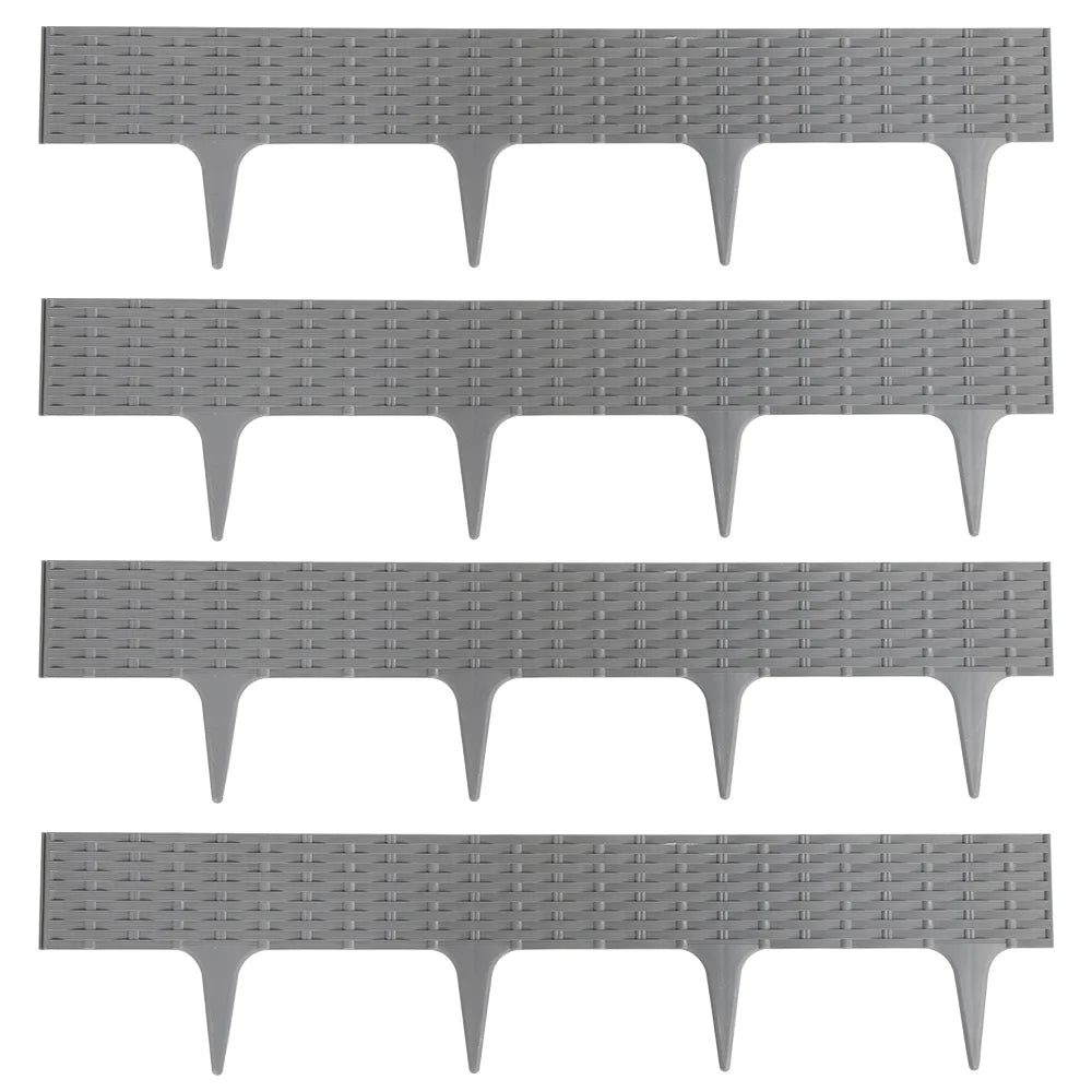 1/2/4pcs Garden Edging Border Imitation Rattan Fence Panel Patio Outdoor Grass Barrier Landscape Lawn Flower Gardening Supplies