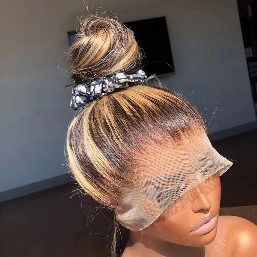 30 40 42 Inch HD 360 Full Lace Front Wig Human Hair 220%  Bone Straight Lace Frontal 100% Real Human Hair Wigs For Balck Women