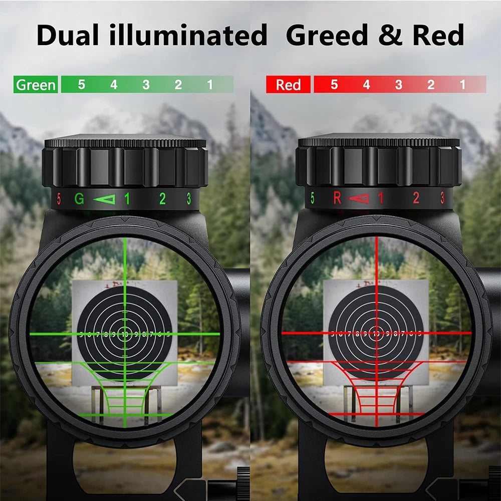 4-16X40 AOEG Rifle Scopes Red and Green Illuminated Hunting Scopes Tactical Optical Scope Riflescopes Airsoft Sight
