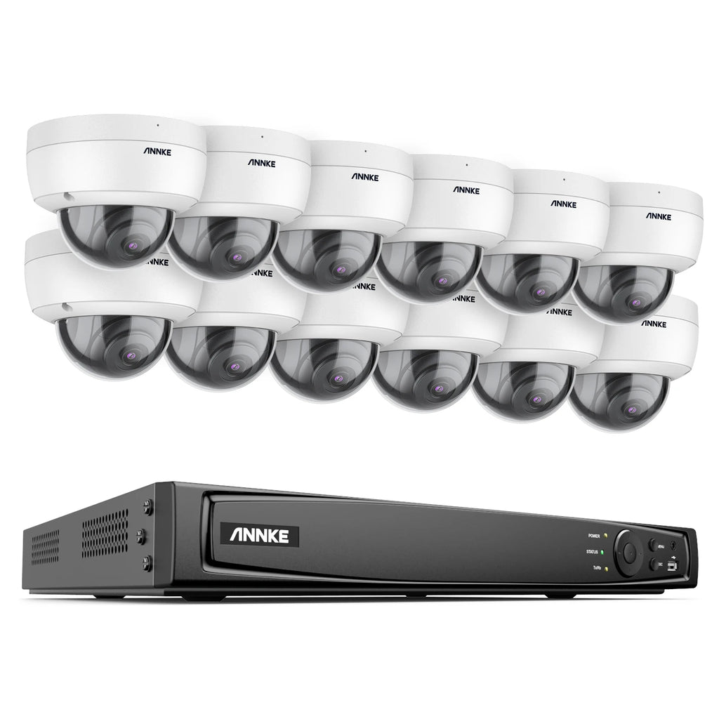 ANNKE 16CH 5MP POE NVR Kit Security Camera System Two Way Audio H.265+ 5MP IP Camera 4K NVR Outdoor CCTV Video Surveillance Set