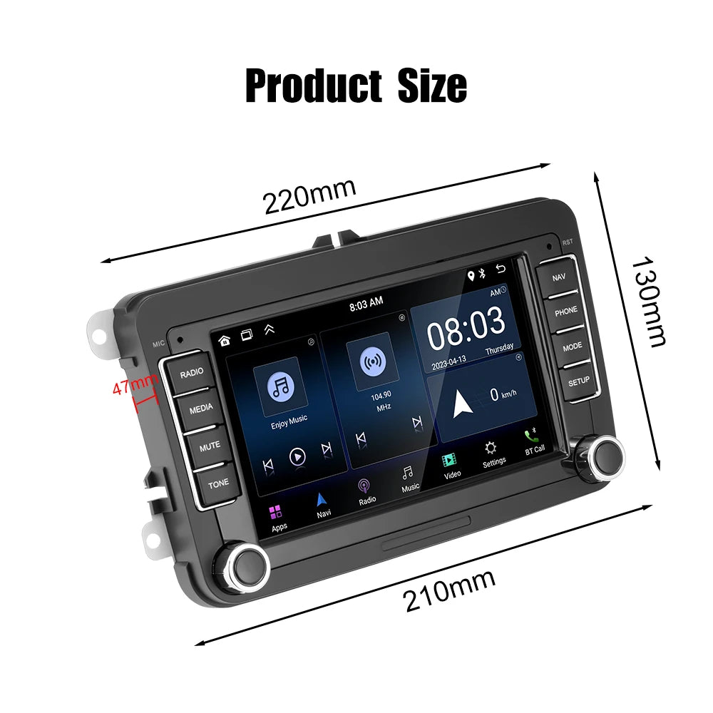 2 Din Android Car Radio Multimedia Player GPS WiFi Carplay For VW Volkswagen Skoda Octavia golf 5 6 touran passat B6 polo Jetta